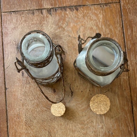 Vintage Glass Bottles with Cork and Metal Accents - Picture 2 of 7
